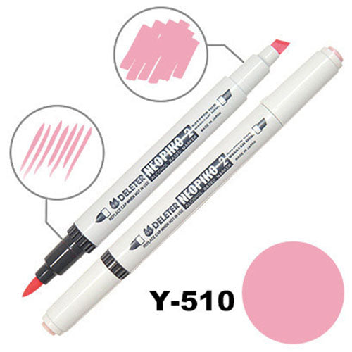 Deleter Alcohol Marker Neopiko 2 - Y-510 Rose Pink - Harajuku Culture Japan - Japanease Products Store Beauty and Stationery