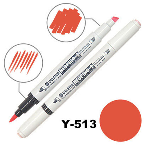 Deleter Alcohol Marker Neopiko 2 - Y-513 Poppy Red - Harajuku Culture Japan - Japanease Products Store Beauty and Stationery