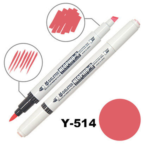 Deleter Alcohol Marker Neopiko 2 - Y-514 Crimson - Harajuku Culture Japan - Japanease Products Store Beauty and Stationery