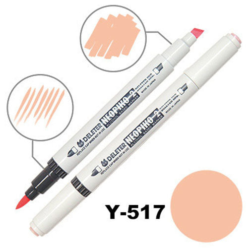 Deleter Alcohol Marker Neopiko 2 - Y-517 Light Orange - Harajuku Culture Japan - Japanease Products Store Beauty and Stationery