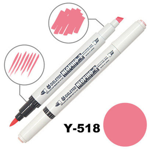 Deleter Alcohol Marker Neopiko 2 - Y-518 Carmine - Harajuku Culture Japan - Japanease Products Store Beauty and Stationery