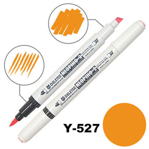 Deleter Alcohol Marker Neopiko 2 - Y-527 Orange - Harajuku Culture Japan - Japanease Products Store Beauty and Stationery