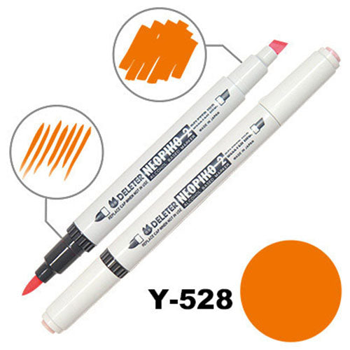 Deleter Alcohol Marker Neopiko 2 - Y-528 Vermilion - Harajuku Culture Japan - Japanease Products Store Beauty and Stationery