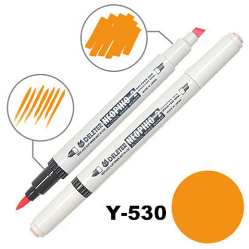Deleter Alcohol Marker Neopiko 2 - Y-530 Brilliant Orange - Harajuku Culture Japan - Japanease Products Store Beauty and Stationery