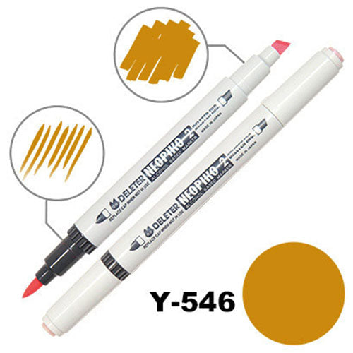 Deleter Alcohol Marker Neopiko 2 - Y-546 Yellow Ocher - Harajuku Culture Japan - Japanease Products Store Beauty and Stationery
