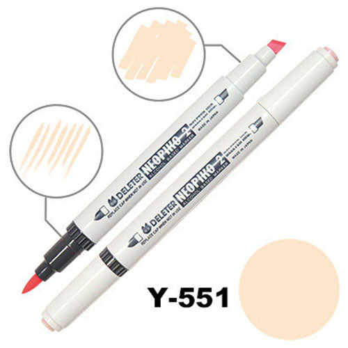Deleter Alcohol Marker Neopiko 2 - Y-551 Naples Yellow - Harajuku Culture Japan - Japanease Products Store Beauty and Stationery