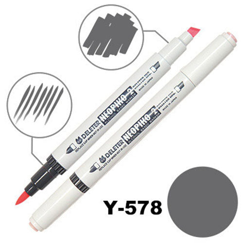 Deleter Alcohol Marker Neopiko 2 - Y-578 Cool Gray 8 - Harajuku Culture Japan - Japanease Products Store Beauty and Stationery