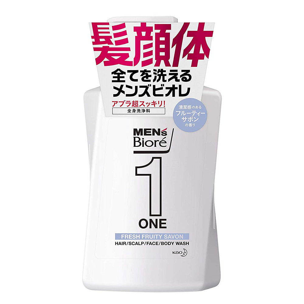 Biore Mens ONE All in One Whole Body Wash - 480ml - Fruity Savon - Harajuku Culture Japan - Japanease Products Store Beauty and Stationery