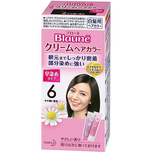Kao Blaune Cream Hair Color - 6 Slightly Dark Maroon - Harajuku Culture Japan - Japanease Products Store Beauty and Stationery