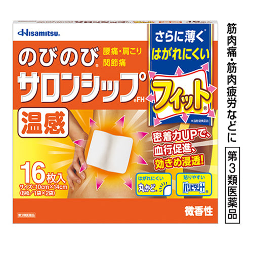 Salonship Pain Relief Patche Fit Warmth 16 pieces (Stiff Shoulder,Backache,Muscle Pain) - Harajuku Culture Japan - Japanease Products Store Beauty and Stationery