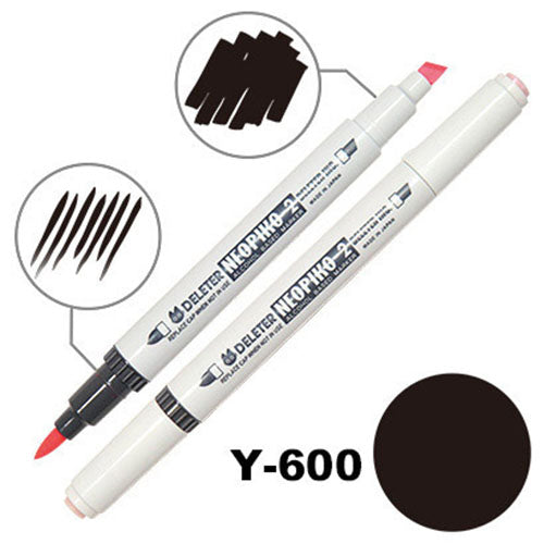 Deleter Alcohol Marker Neopiko 2 - Y-600 Black - Harajuku Culture Japan - Japanease Products Store Beauty and Stationery