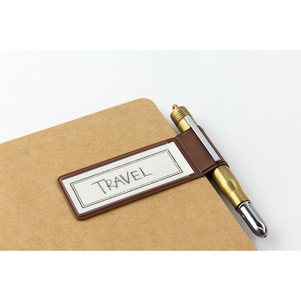 Midori Traveler's Note Book Regular Size Refill 024 - Pen Holder Sticker - Brown - Harajuku Culture Japan - Japanease Products Store Beauty and Stationery