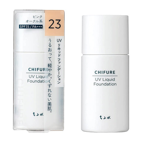 Chifure Cosmetics UV Liquid Foundation - 23 Slightly Pink Normal Skin Color - Harajuku Culture Japan - Japanease Products Store Beauty and Stationery