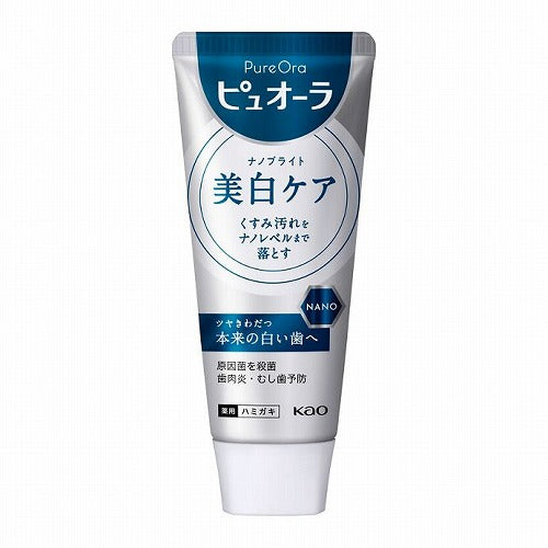 Kao Pureora Nano Bright Toothpaste - 115g - White Mint - Harajuku Culture Japan - Japanease Products Store Beauty and Stationery