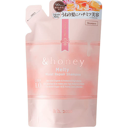 &honey Melty Moist Repair Hair Shampoo Refill 350ml Step1.0 - Pure Rose Honey Scent - Harajuku Culture Japan - Japanease Products Store Beauty and Stationery