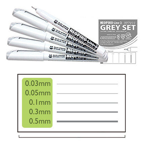 Deleter Neopiko Line 3 - Grey Set - Harajuku Culture Japan - Japanease Products Store Beauty and Stationery