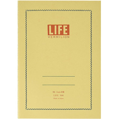 LIFE Vermilion Note - B6 - Harajuku Culture Japan - Japanease Products Store Beauty and Stationery