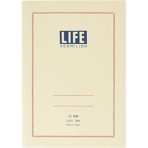 LIFE Vermilion Note - A6 - Harajuku Culture Japan - Japanease Products Store Beauty and Stationery