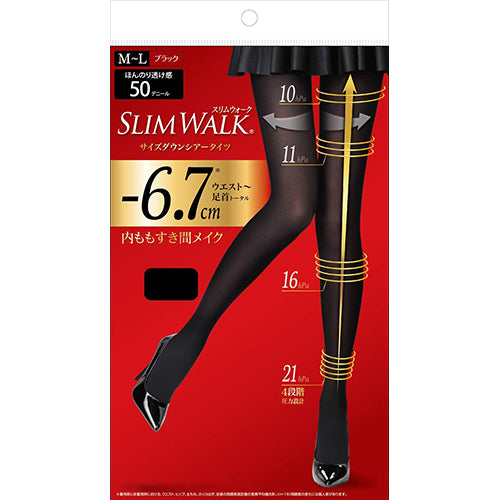 Slim Walk Size Down Sheer Tights M-L Size Black - Harajuku Culture Japan - Japanease Products Store Beauty and Stationery