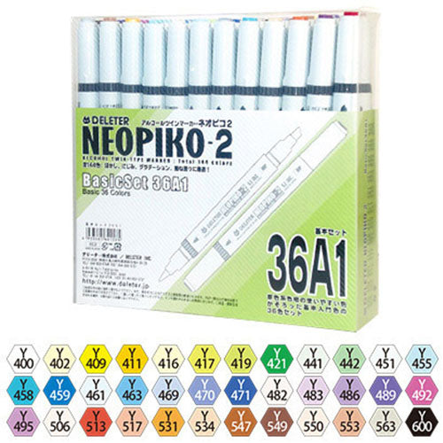 Deleter Alcohol Marker Neopiko-2 - Standard Set 36A - Harajuku Culture Japan - Japanease Products Store Beauty and Stationery