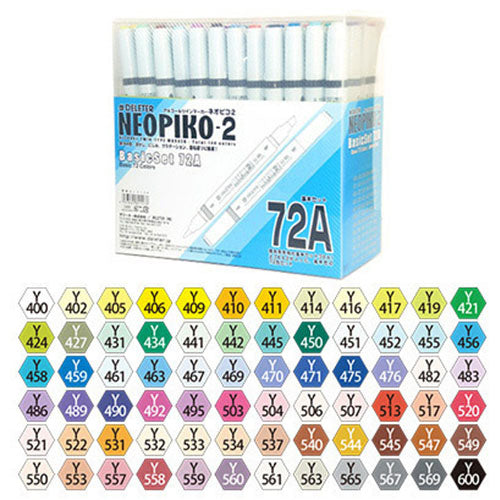 Deleter Alcohol Marker Neopiko-2 - Standard Set 72A - Harajuku Culture Japan - Japanease Products Store Beauty and Stationery