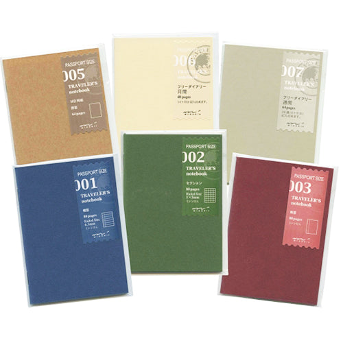 Midori Traveler's Note Book Passport Size Refill 007 - Free Diary - Weekly - Harajuku Culture Japan - Japanease Products Store Beauty and Stationery