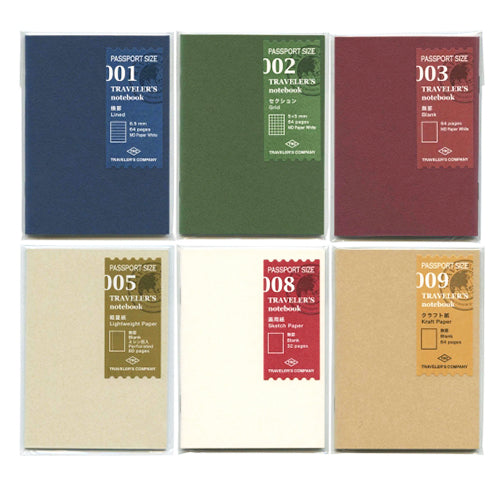Midori Traveler's Note Book Passport Size Refill 003 - Blank Notebook - Harajuku Culture Japan - Japanease Products Store Beauty and Stationery